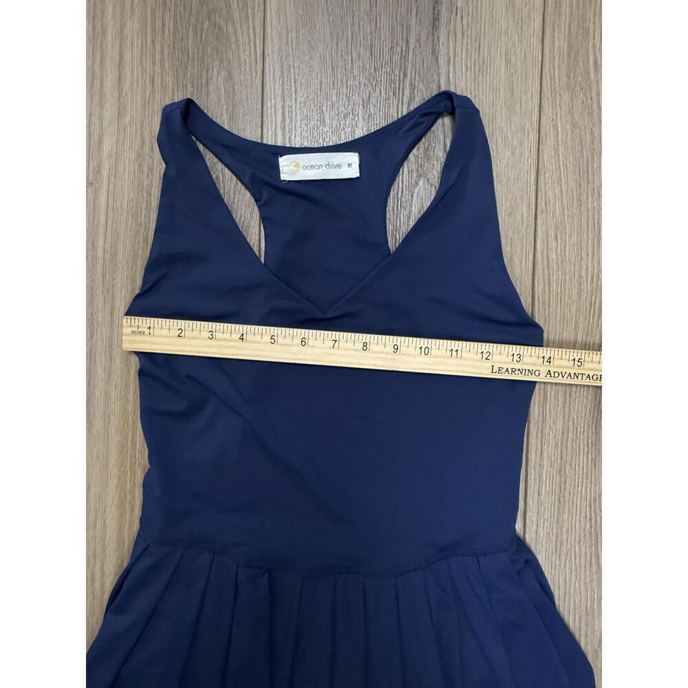 Ocean Drive One Piece Swimsuit Medium Navy Blue Fit & Flare Summer Casual - Picture 10 of 12